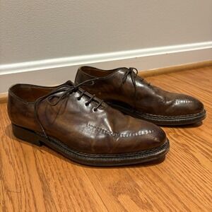 Bontoni Oxford Stitching Brown Leather Shoes Men's Sz 8 / EU 41 $2320 Handmade